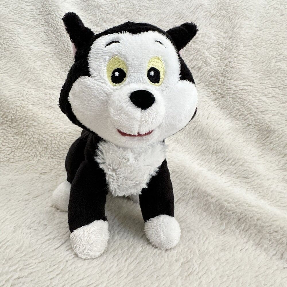 Disney Store Figaro Cat 6” Plush Toy Minnie Mouse Pinocchios Kitten Black